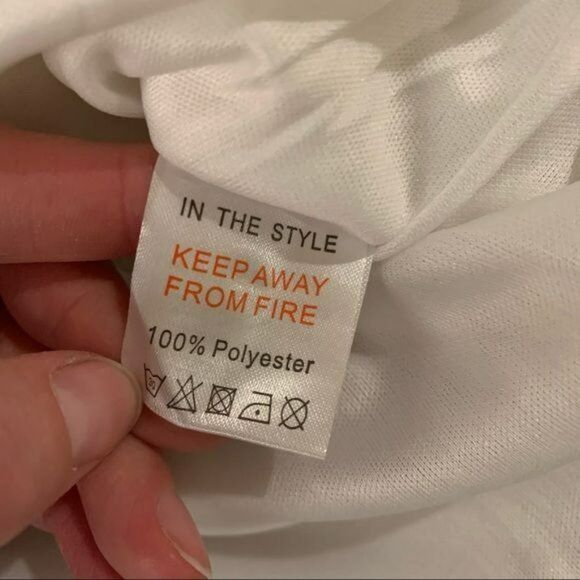 ASOS In the style womens size 6 exclusive top with ruffle sleeve detail in white - Picture 6 of 13